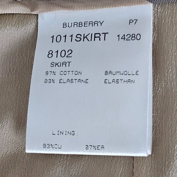 Burberry Wide Pleated High Waist Cotton Tan Knee Length Skirt - Picture 12 of 16